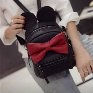 Disney style mickey ears and bow back pack 🎀